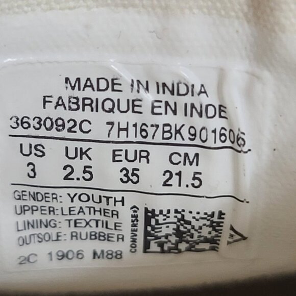 Converse Gold Metallic Low Top Casual Youth Sneakers Size 3 - Picture 7 of 7